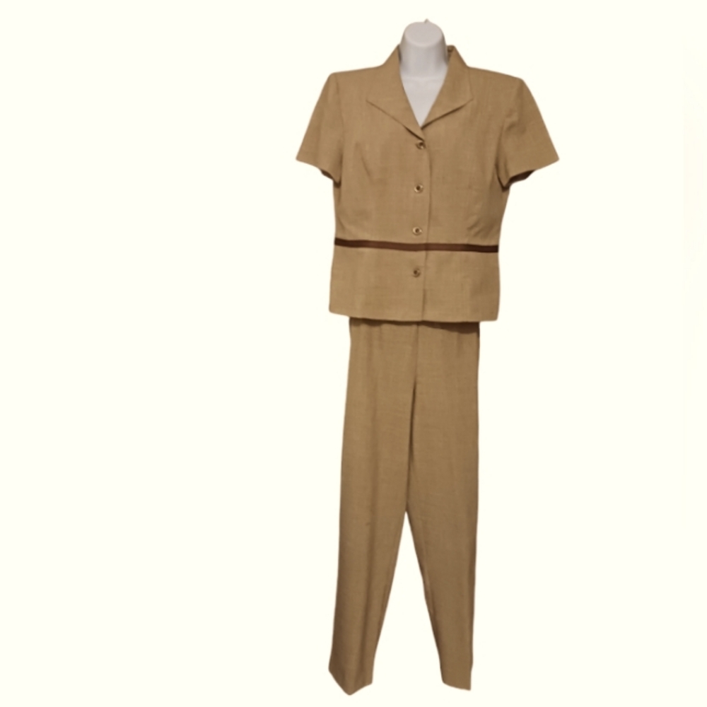 Sag Harbor Petite Tan Pant Suit
